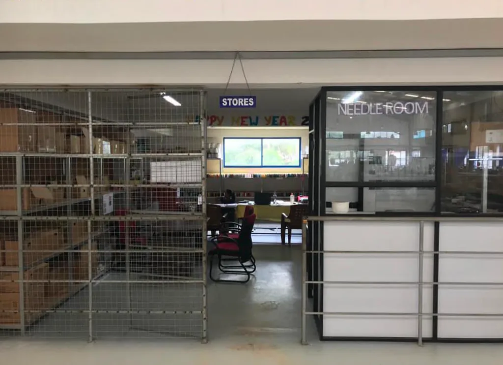 Stores and needle room access area
